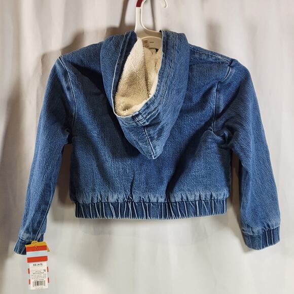 Cat & Jack Fleece Lined Zip-Up Denim Jacket, Size XS, NWT - Picture 2 of 6